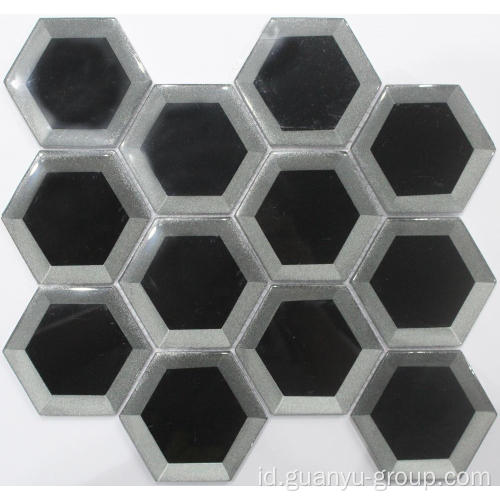 Perak dan hitam Hexagon dingin penyemprotan mosaik